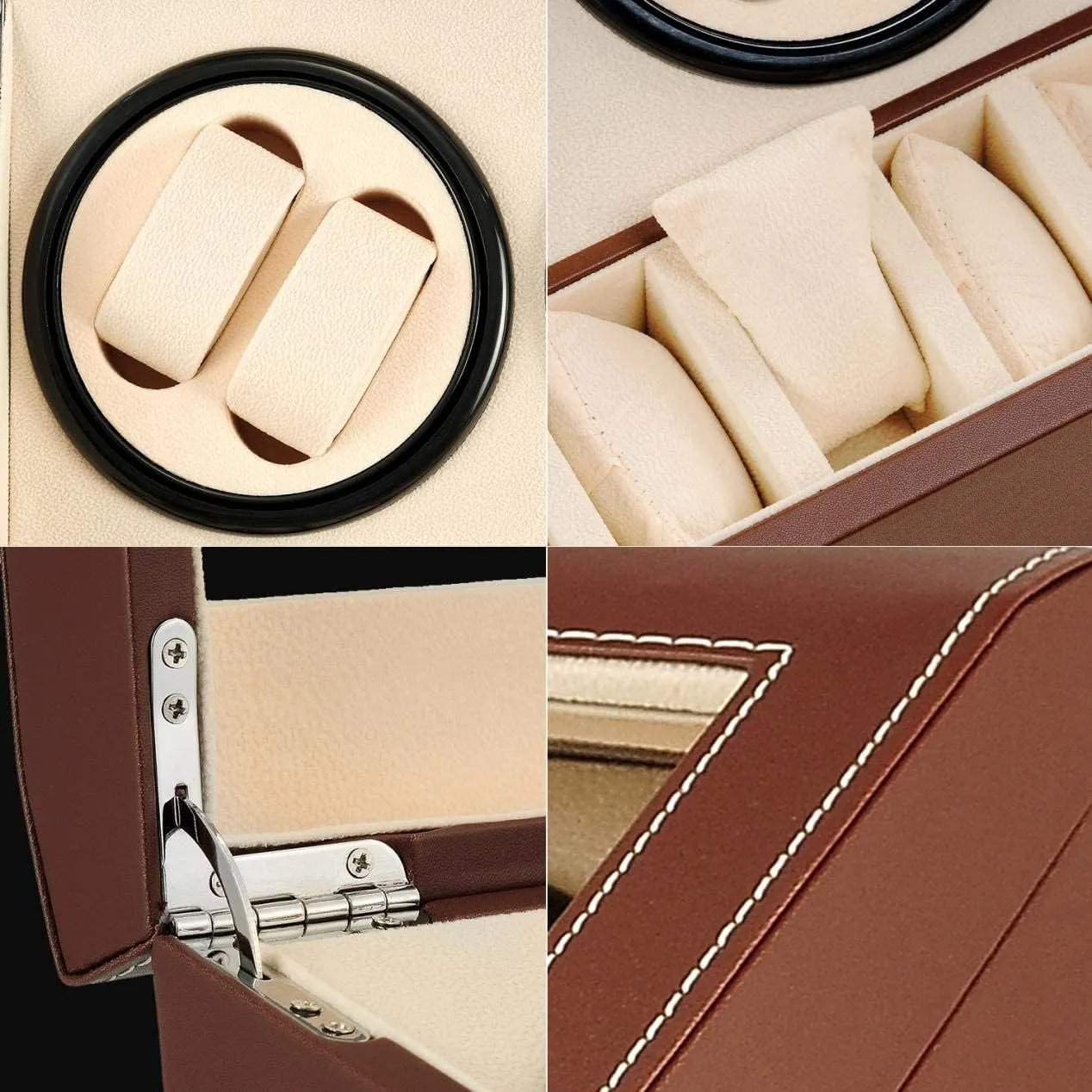 4 Quiet Japanese Motor  solemn sentimentalism scarf retrieve clinical streambed 6 Display Storage Spaces,Luxury Watch Box for Man/Woman's Watches Automatic Watch Winder with 