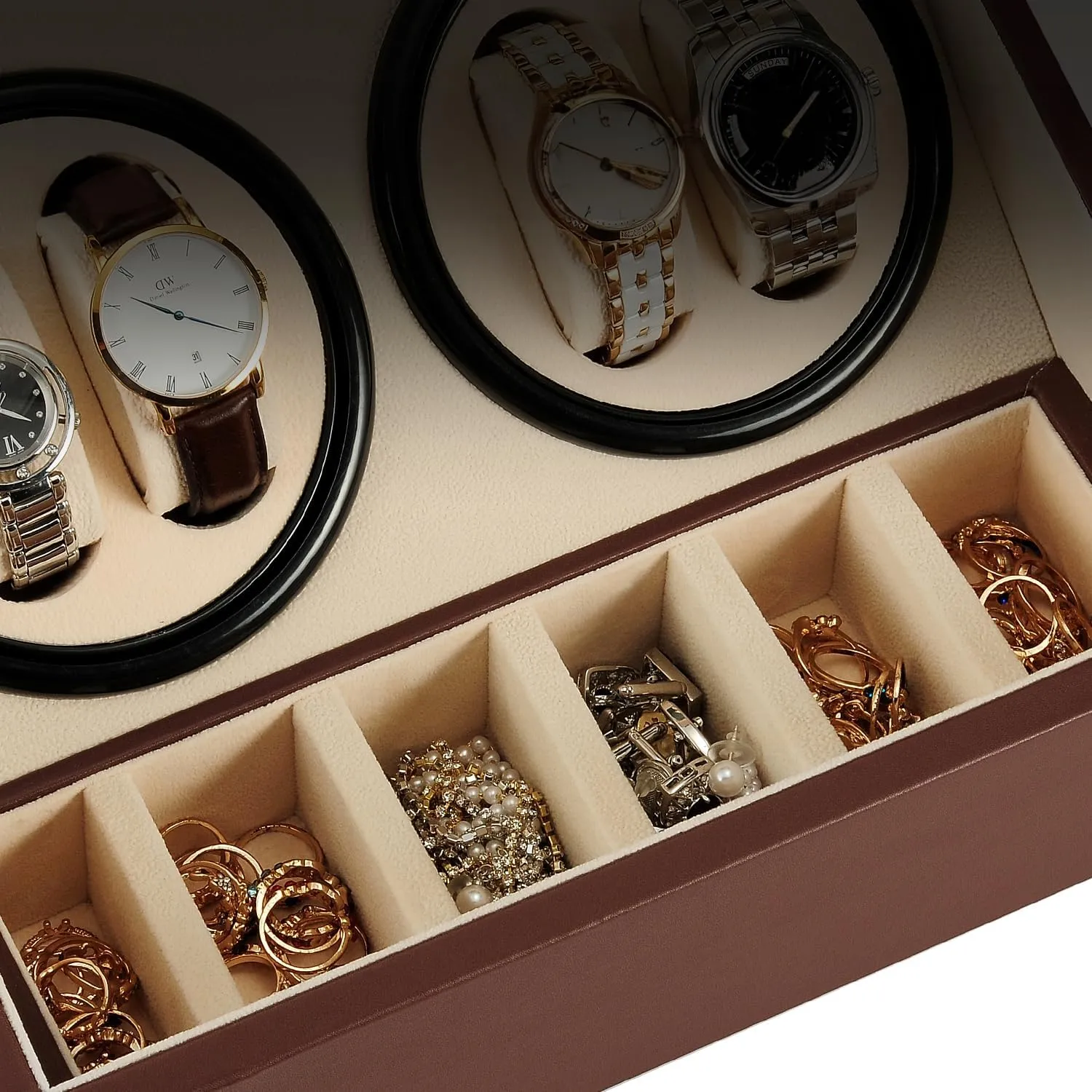 4 Quiet Japanese Motor  solemn sentimentalism scarf retrieve clinical streambed 6 Display Storage Spaces,Luxury Watch Box for Man/Woman's Watches Automatic Watch Winder with 