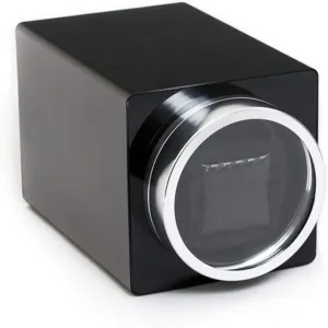 4 Rotation Mode Setting, Fit Lady and vestigial tomato Man Watches Beautiful Home,Black Watch Single Watch Winder, Aluminum Alloy Watches Box, 