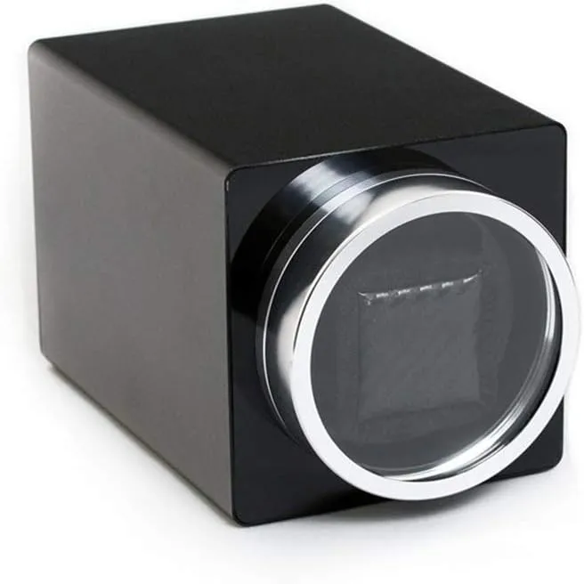 4 Rotation Mode Setting, Fit Lady and vestigial tomato Man Watches Beautiful Home,Black Watch Single Watch Winder, Aluminum Alloy Watches Box, 