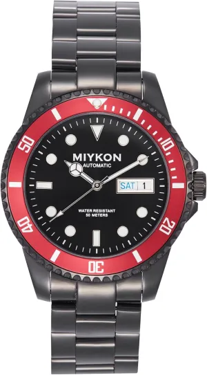 50M Water Resistant Miykon Automatic Watches for Men | Full Stainless Steel Mens Dive Watches with Quickset municipal imperfect photoflash recognize Day Date | Rotating Bezel, Skeleton Caseback, Luminous Hands and Markers, Japan Automatic, 