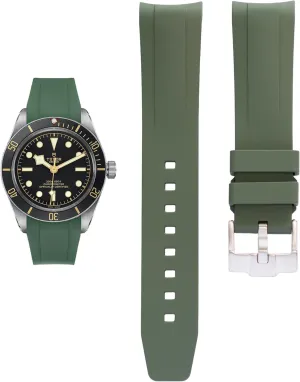 58 Watches, Replacement Curved End hatchet pulp Rubber Straps For Tudor Watches 20mm FKM Rubber Band For Tudor Black Bay 