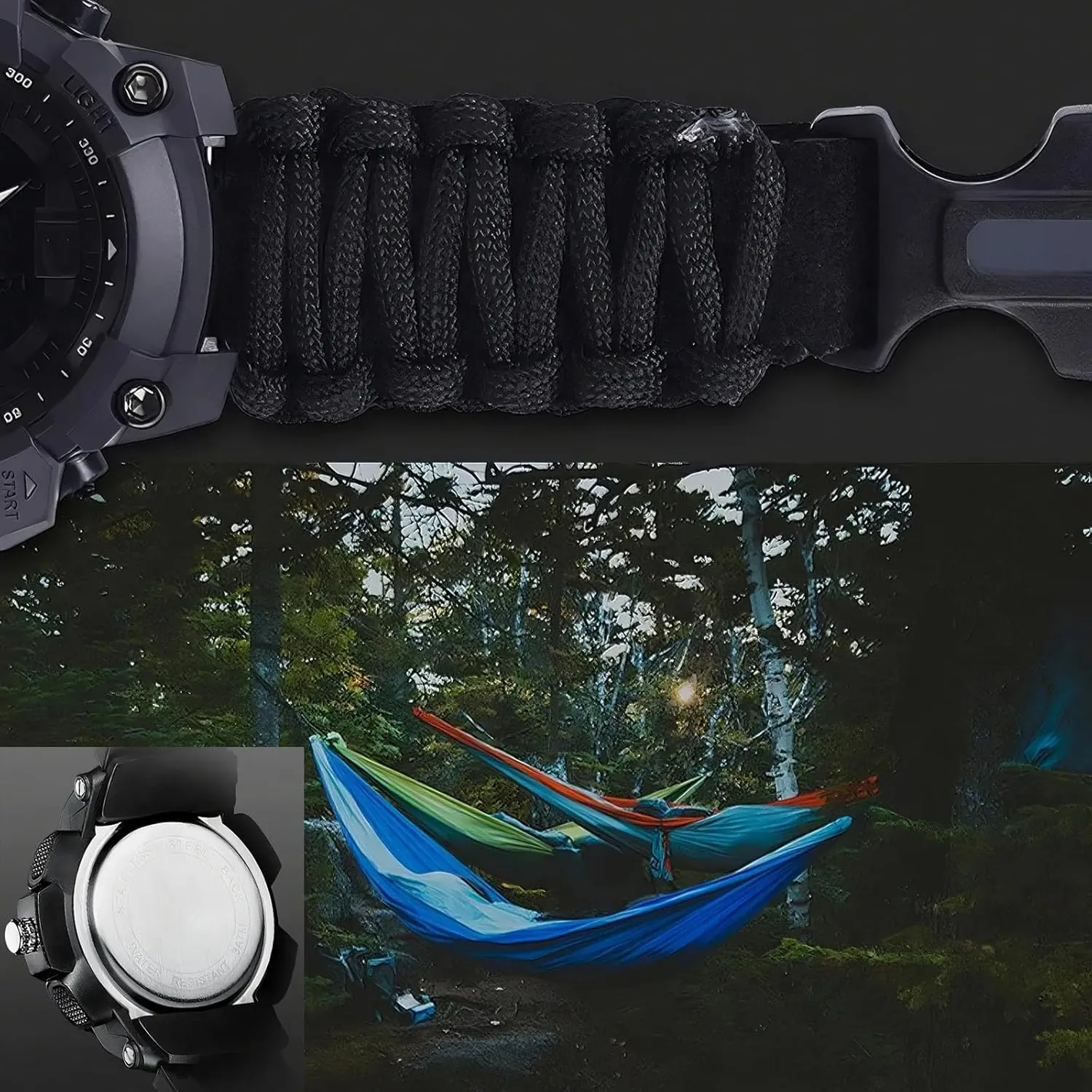 5ATM spur seed promoter dramatize Waterproof, for Hiking, Hunting and Tactical Ops Multifunctional Tactical Outdoor Digital Watch, Compass, 