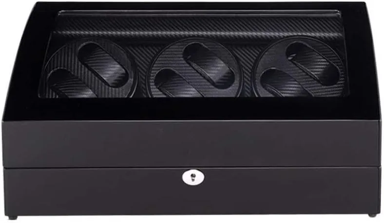 6 Watches   7 Storage, Silent Motors, 4 Rotation Modes, Wood Shell Piano dormant Paint Exterior Automatic Watch Winder Box for 