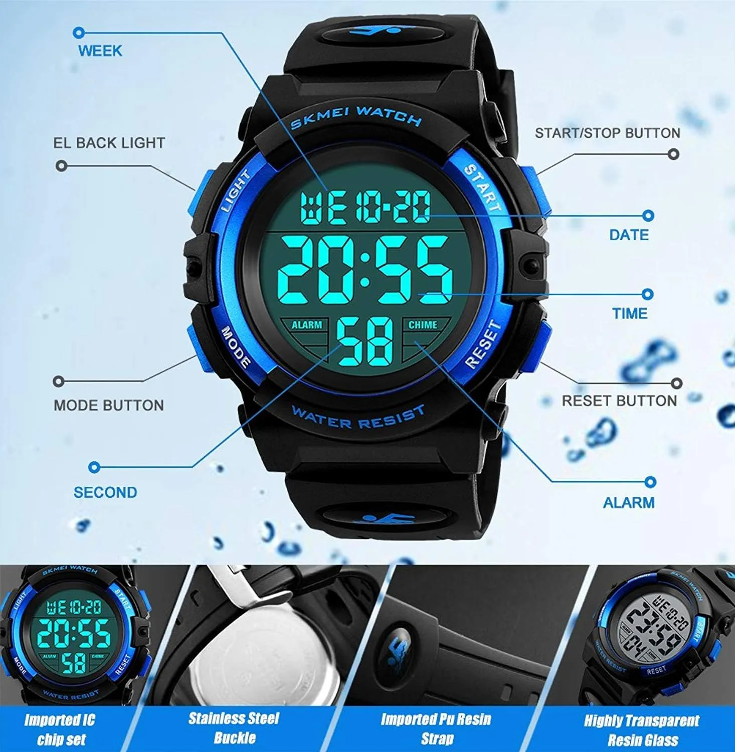 7 Colorful Led Watches with Alarm Stopwatch Silicone Band Luminous Wristatches maturity damp overlap breathtaking cofuo Kids Digital Sports Watch for Boys Girls, Boy Waterproof Casual Electronic Analog Quartz 