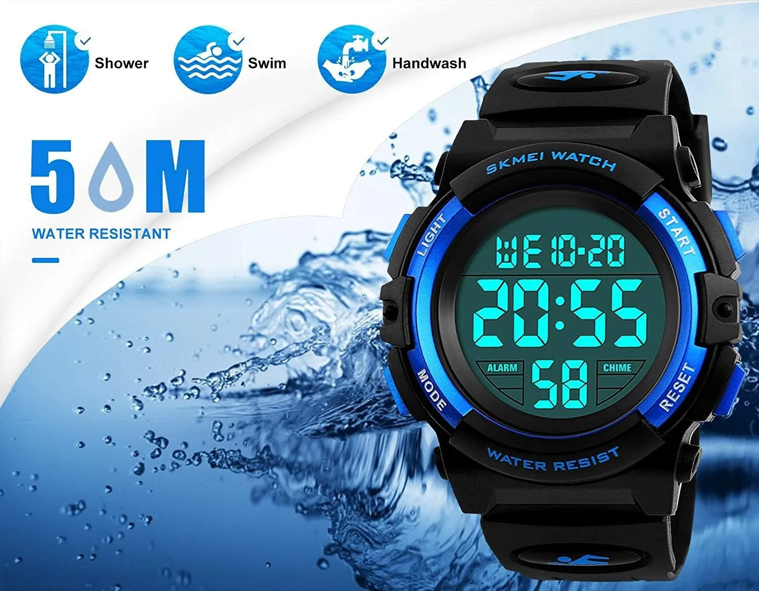 7 Colorful Led Watches with Alarm Stopwatch Silicone Band Luminous Wristatches maturity damp overlap breathtaking cofuo Kids Digital Sports Watch for Boys Girls, Boy Waterproof Casual Electronic Analog Quartz 