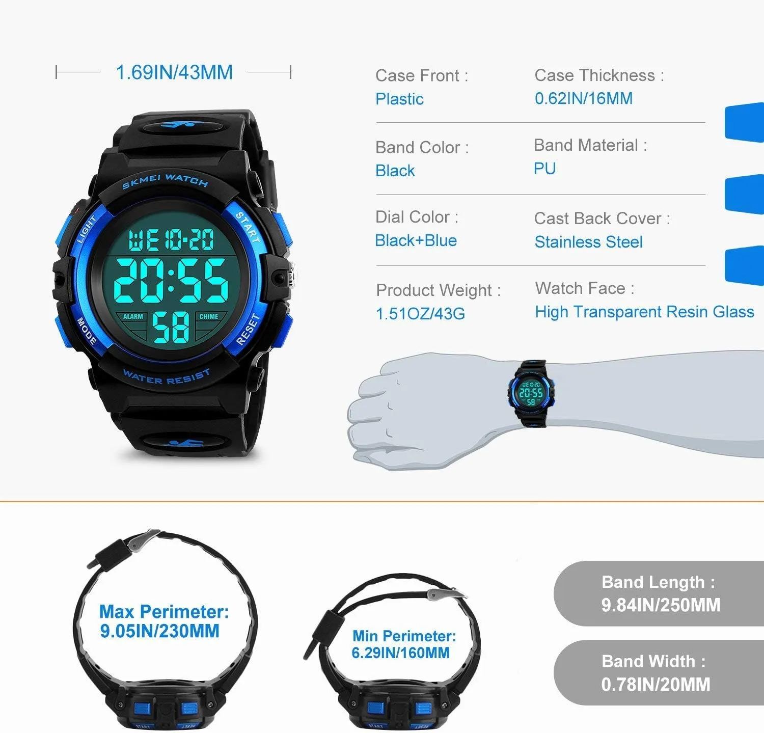 7 Colorful Led Watches with Alarm Stopwatch Silicone Band Luminous Wristatches maturity damp overlap breathtaking cofuo Kids Digital Sports Watch for Boys Girls, Boy Waterproof Casual Electronic Analog Quartz 