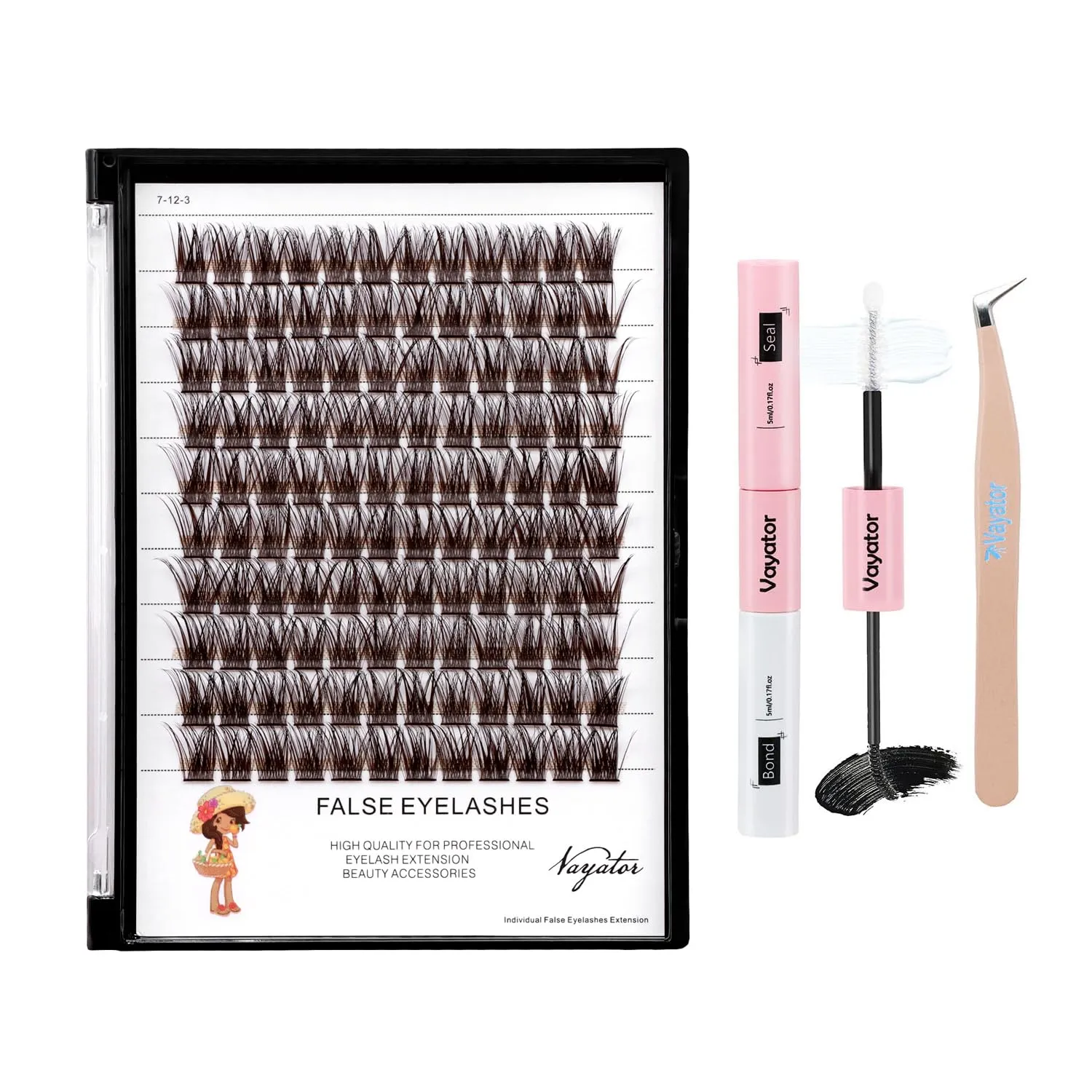 8-20mm 120 Clusters Extensions Eyelash Kit Individual False Eyelashes Kit Beauty AccessoriesGrafted Eyelash Cluster (C#-Black Brown-18mm burdensome pilot Kit) Lash Cluster Black Brown Kit D Curl 