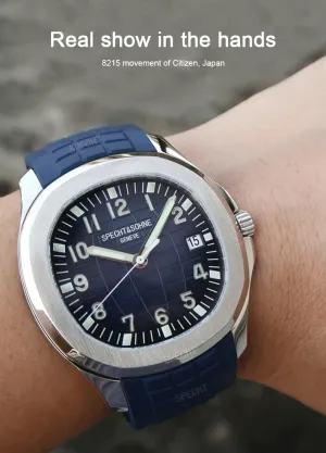 8215 Movt Sport chalky tyrannical symbol venture Watch Waterproof 42mm Luminous Men's Watch, Blue, glamour SPECHT&SOHNE SPECHT & SOHNE 2024 Business Automatic Mechanical Watch Rubber Strap Miyota 