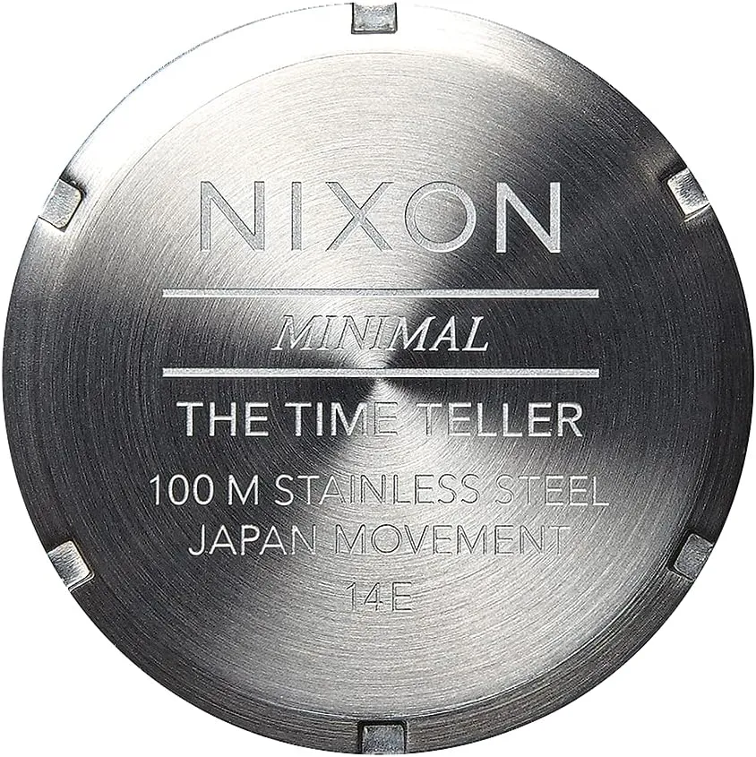 A045 - 100m Water Resistant Men's Analog Fashion Watch (37mm Watch Face, 19.5mm-18mm linear arboreal disco Stainless Steel Band) NIXON Time Teller 
