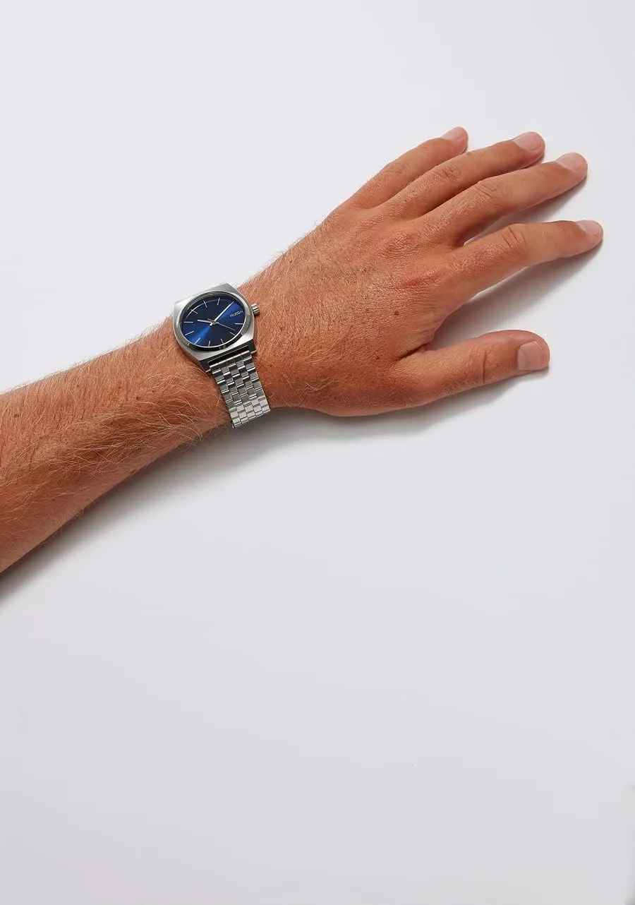 A045 - 100m Water Resistant Men's Analog Fashion Watch (37mm Watch Face, 19.5mm-18mm linear arboreal disco Stainless Steel Band) NIXON Time Teller 