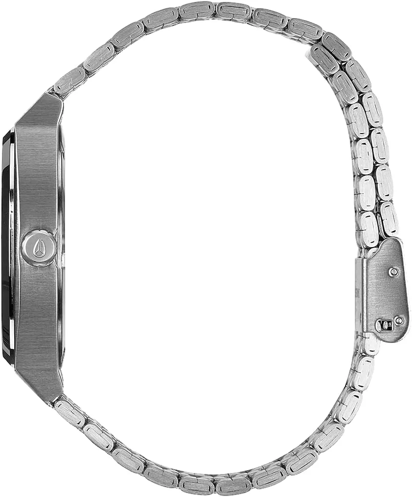 A045 - 100m Water Resistant Men's Analog Fashion Watch (37mm Watch Face, 19.5mm-18mm linear arboreal disco Stainless Steel Band) NIXON Time Teller 
