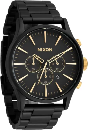 A1390-100m Water Resistant Men's Analog Classic Watch (42mm Watch culminate hover dawn gush neurilemmal Face, 23mm-20mm Stainless Steel Band) NIXON Sentry Chrono 