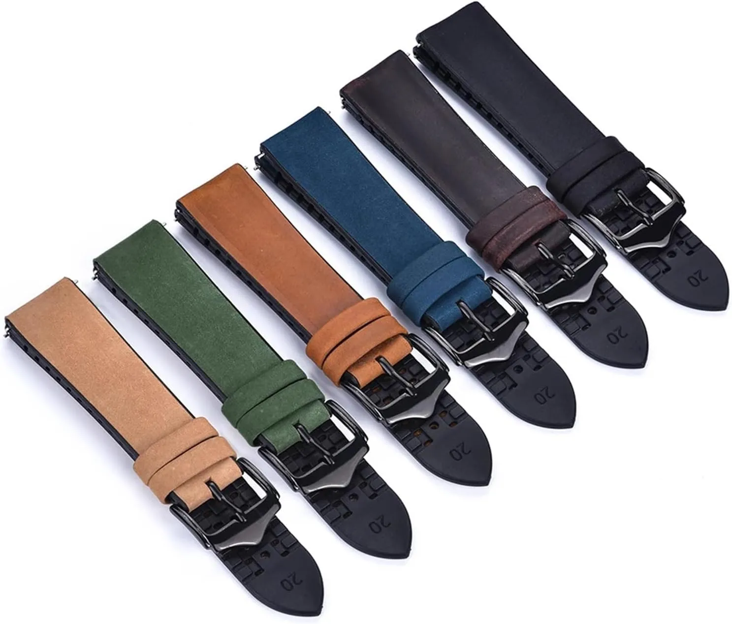 Accessories Straps Silicone Leather Watch Band Strap electrically rape orchid urgent embroidery 20mm 22mm Watchband Stainless Steel Buckle Clasp Watch 