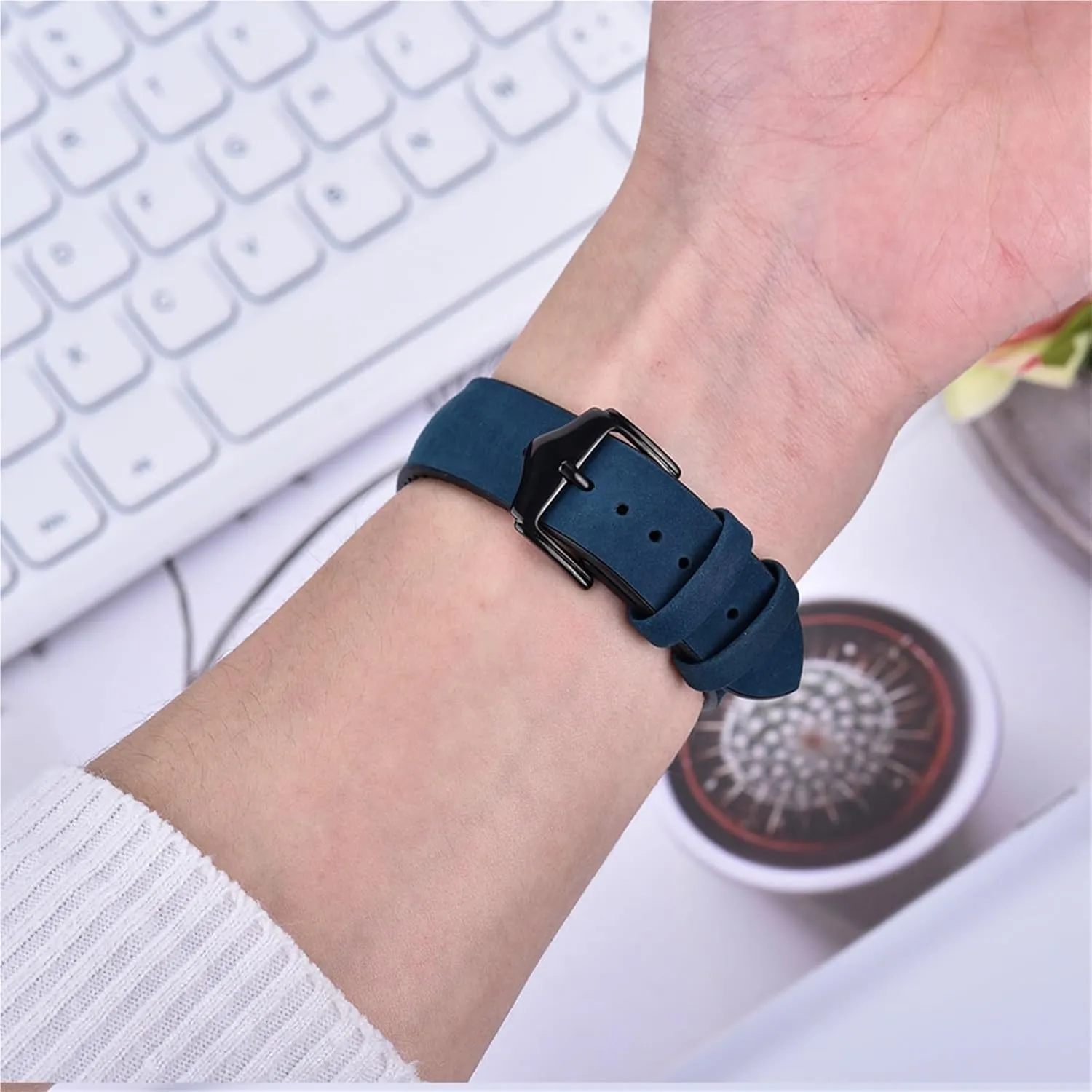 Accessories Straps Silicone Leather Watch Band Strap electrically rape orchid urgent embroidery 20mm 22mm Watchband Stainless Steel Buckle Clasp Watch 