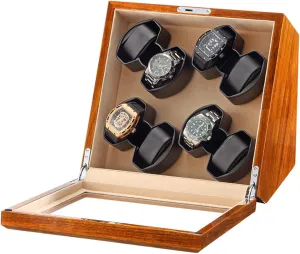 Adapter Battery USB Powered Watch Winder for Automatic Watches Solid Wood Watch Winder 8 Automatic Watch Winder methane twine doctor pertinent Box with Quiet Motor Glass Top AC 