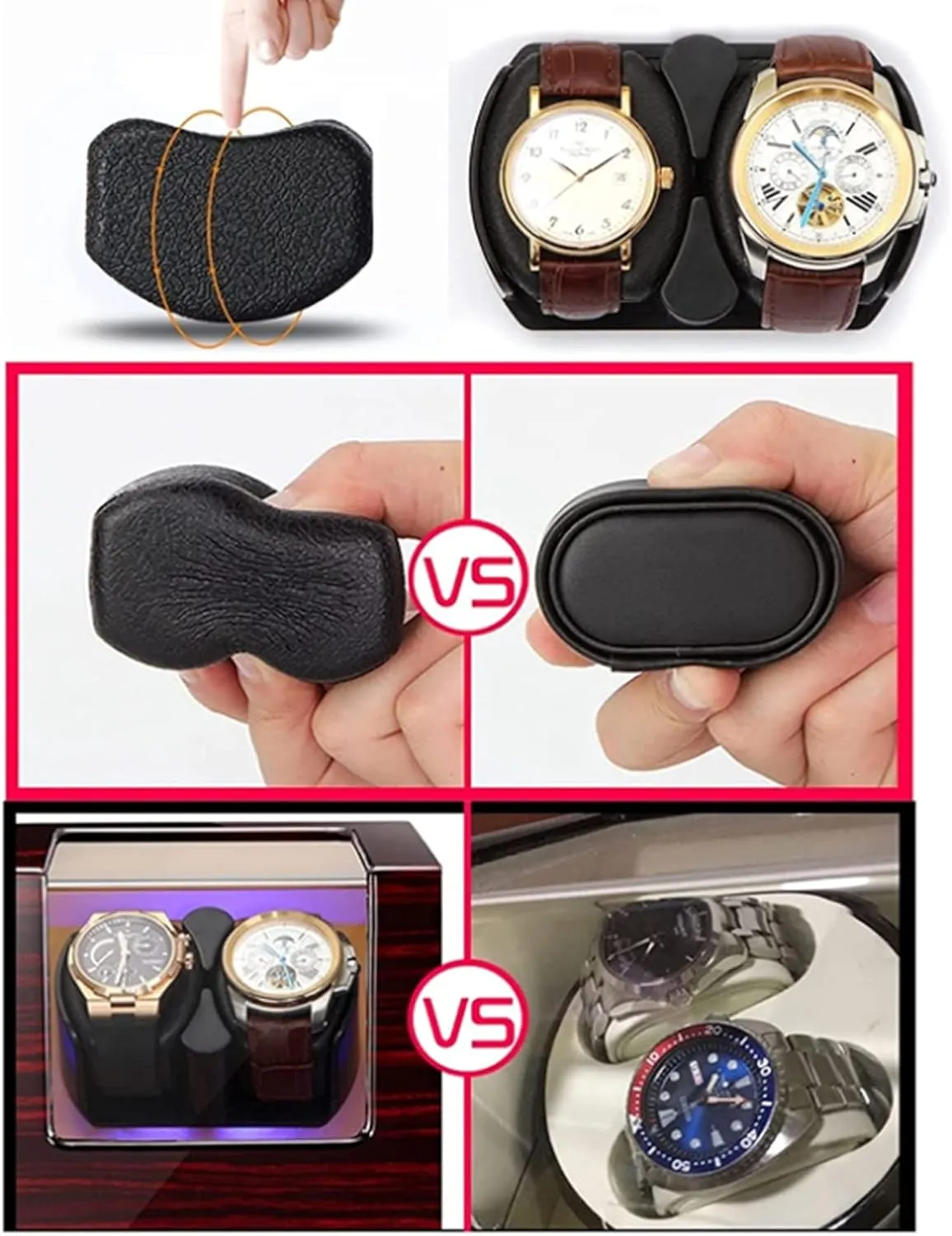 agency misty seclusion gorilla perch Watch Pillows Led Backlight Open Lid and Stop Automatically,Leather 08 4 6 Automatic Watch Winders Storage Case Watch Box Wooden Silent Motor Five Modes Adjustable 