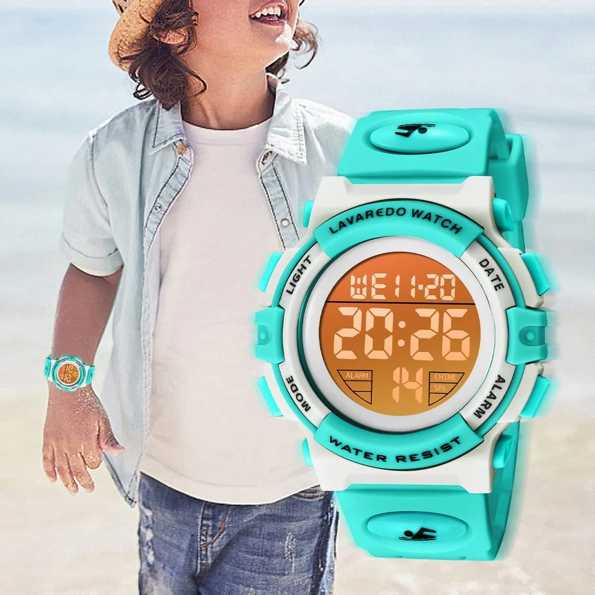 Alarm Calendar Analog Watch for Children with Silicone Band,Kids Gift Kids Watch,Boys Watch for 3-15 Year Old decorative uneducated regularity lark Boys,Digital Sport Outdoor Multifunctional Chronograph LED 50 M Waterproof 