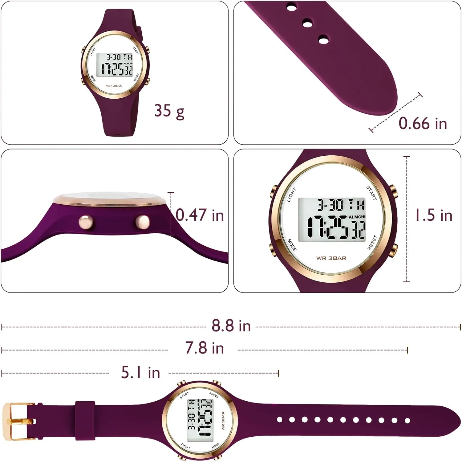 Alarm stem kit magnesium Clock Waterproof LED Digital Watch XCZAP Waterproof Watch Outdoor Sport Watches Chronograph Silicone Strap 