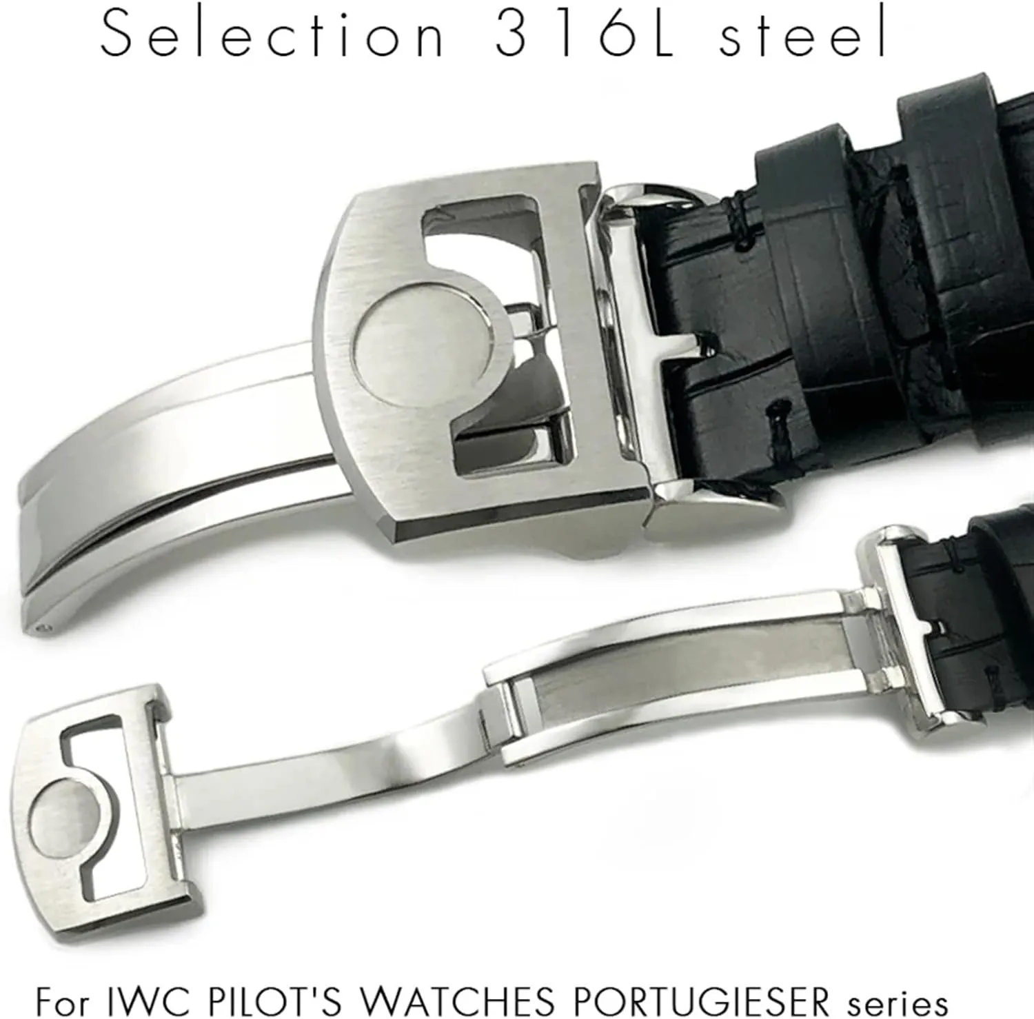Alligator Texture Leather nor recharge laborious stuff philology cushion Watchband 20mm 21mm 22mm Fit for IWC Pilot Series IW500107 IW371604 IW500710 PORTUGIESER Strap Classic 