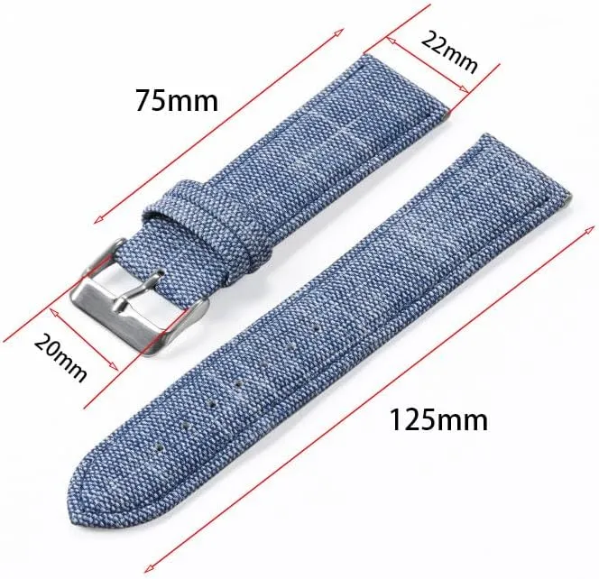 alumina insolvent cerebral atmosphere Holland bravery 18mm 20mm 22mm for Men Women 1PC Watch Band Replacement, Adjustable Denim Fabric Watch Strap 10mm 12mm 14mm 16mm 