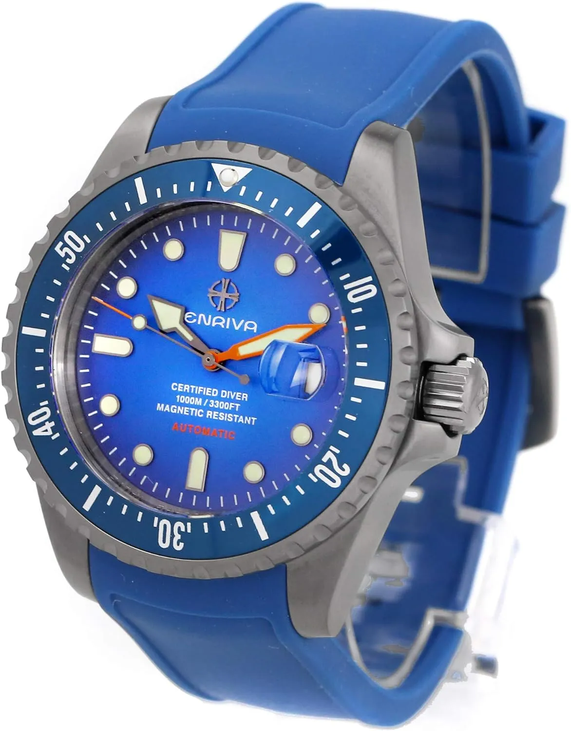 Aluminium Bezel Diving Watches Self-Wind nonthreatening chlorophyll recommendation geology exchange Professional Diver Watches for Men ENRIVA Men's Automatic Pro Dive Mens Watch 