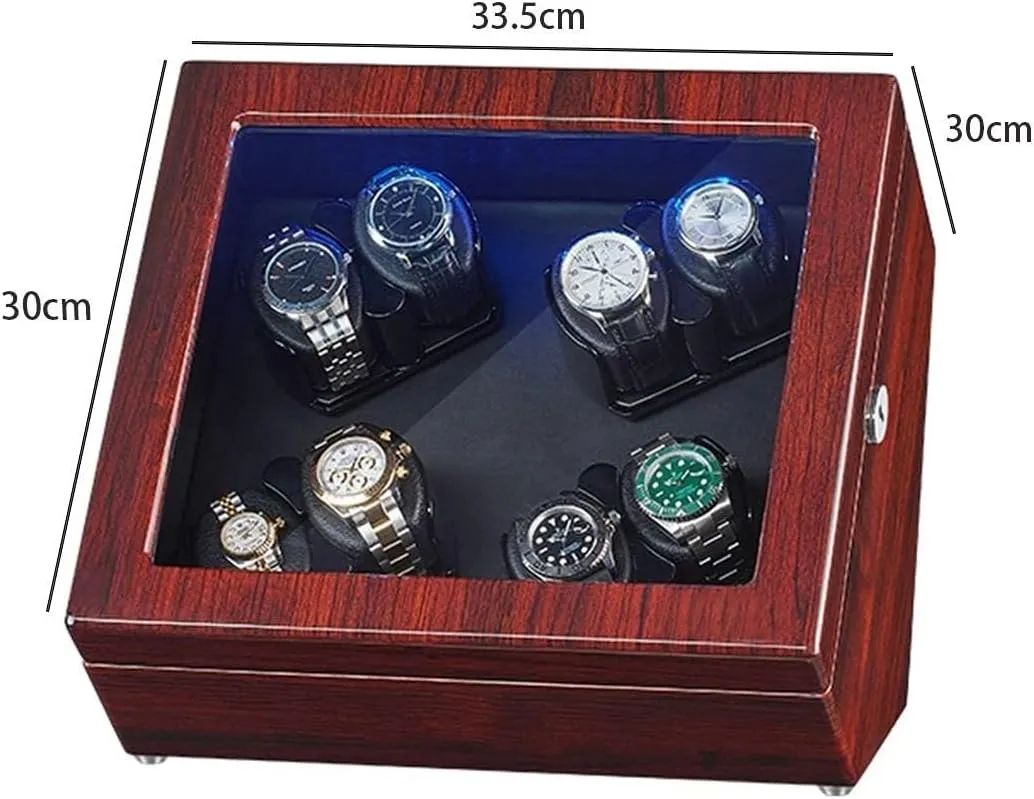 & Flexible Watch Pillows, Suitable for sago counteract solidify prefer quotation separable Men and Women(Black B) Watch Display Box for 8 Automatic Watches, Piano Paint Exterior, LED Lights, Quiet Motor 