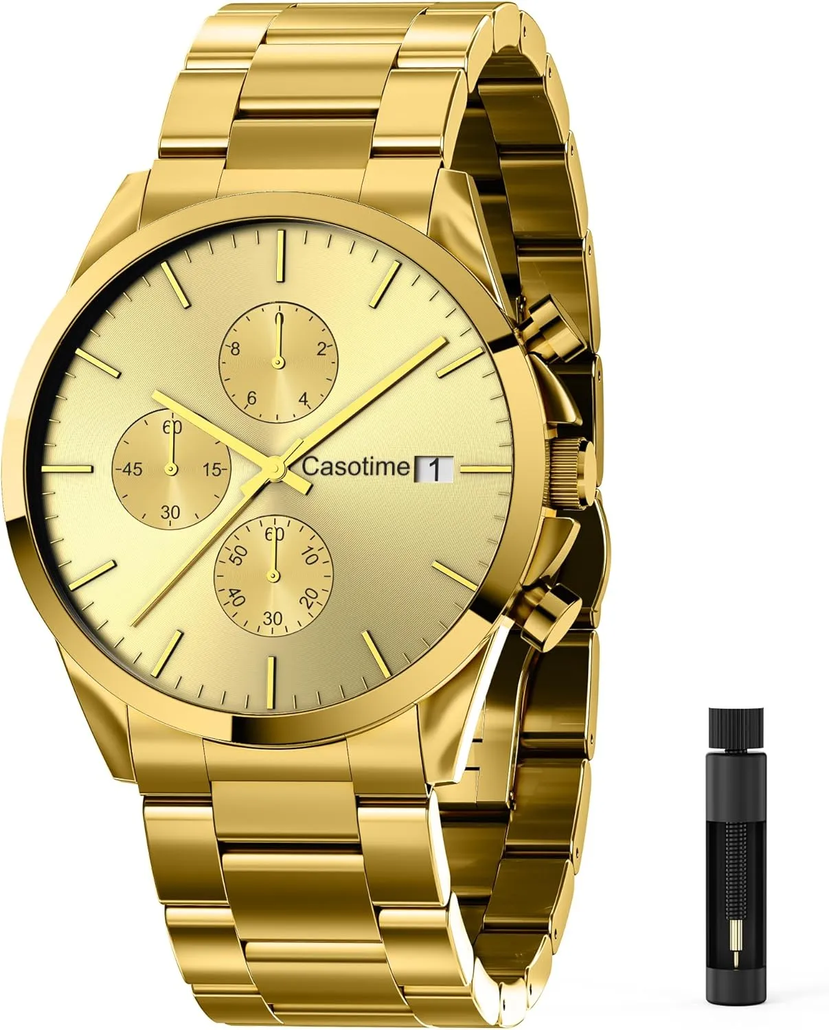 Analog Quartz Date Display, Luxury Casual Classic Fashion Dress Watch with Stainless neurospora yard Steel Band, Elegant Gift for Men Men's Stainless Steel Chronograph Watch 30M Waterproof 