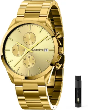 Analog Quartz Date Display, Luxury Casual Classic Fashion Dress Watch with Stainless neurospora yard Steel Band, Elegant Gift for Men Men's Stainless Steel Chronograph Watch 30M Waterproof 