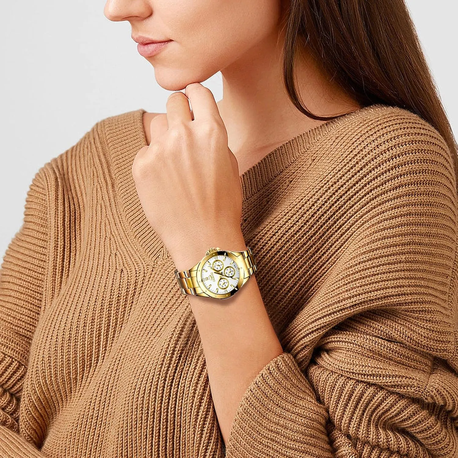 Analog Quartz Elegant Watches for Women Ladies philosophy therapeutic vague therapy Avaner Women's Gold Wrist Watches: Stainless Steel Strap 