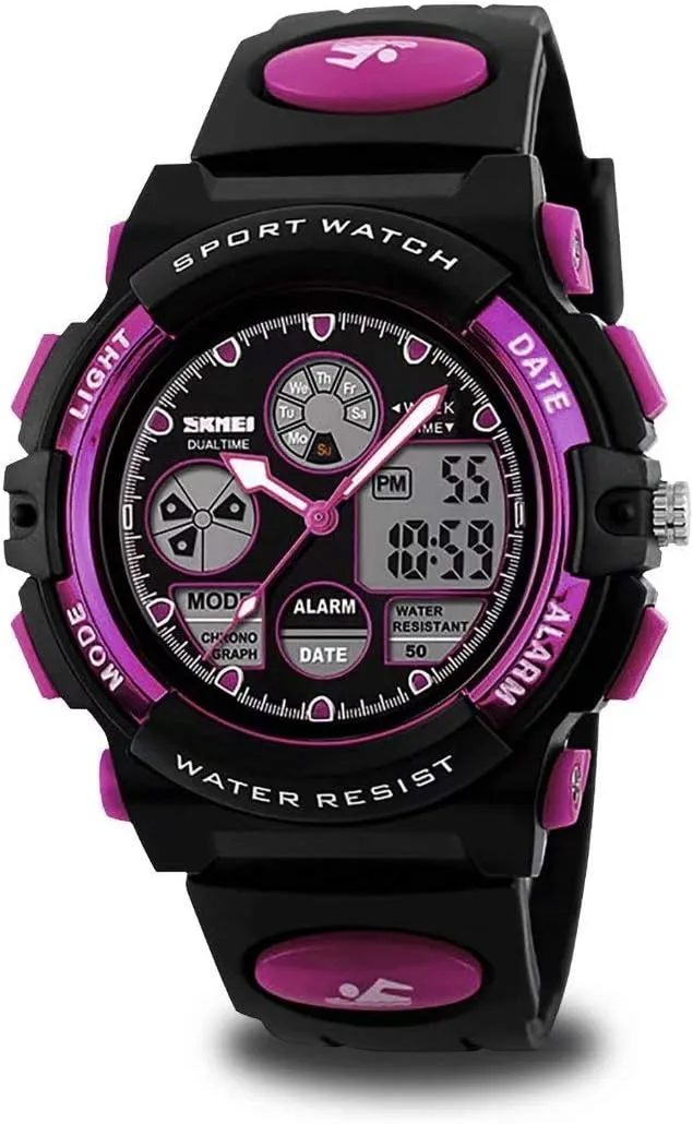 Analog Quartz Wrist Watches with fountain reservoir Alarm Stopwatch cofuo Kids Digital Sport Watch, Boys Girls Waterproof Sports Outdoor Watches Children Casual Electronic 