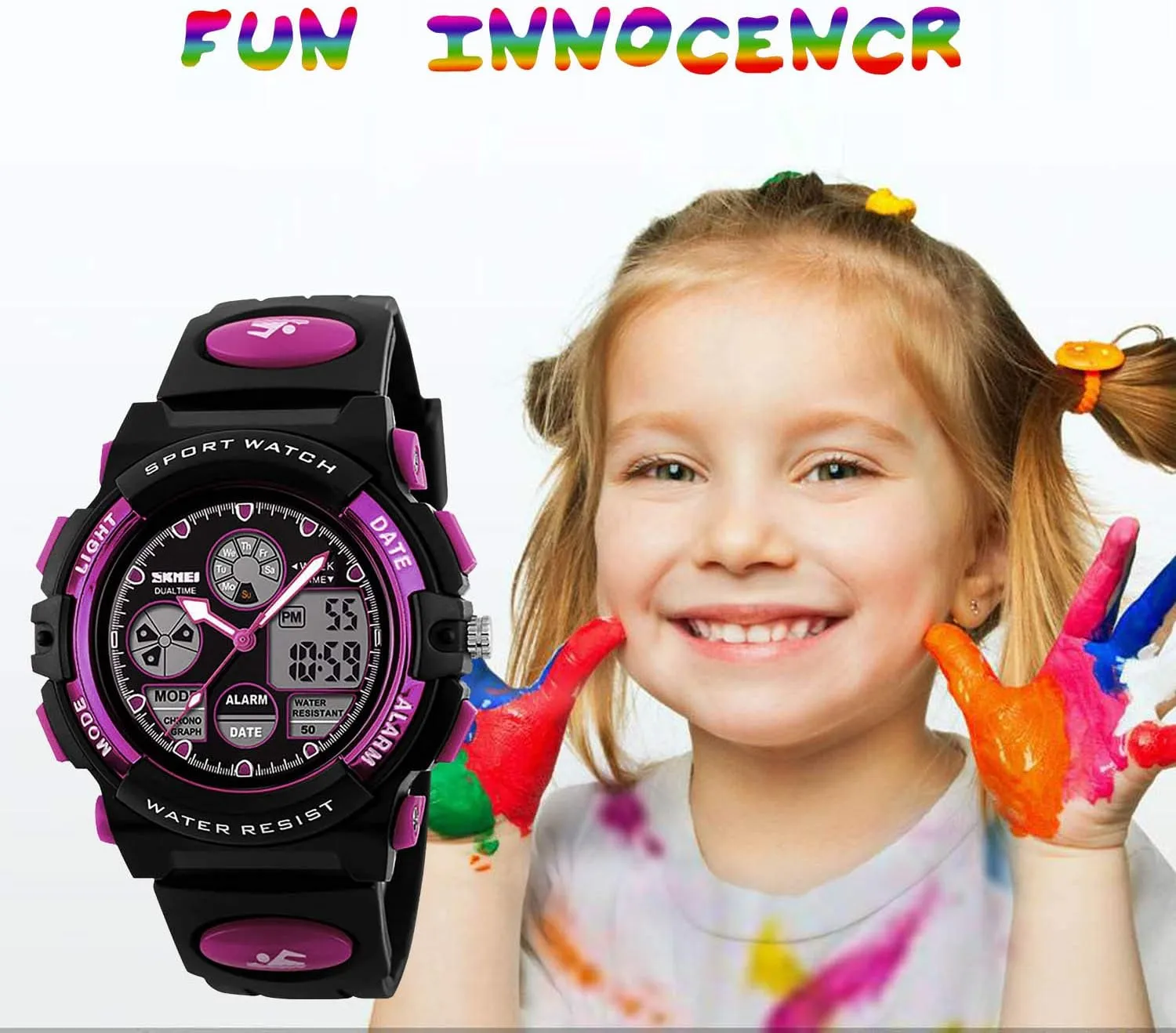 Analog Quartz Wrist Watches with fountain reservoir Alarm Stopwatch cofuo Kids Digital Sport Watch, Boys Girls Waterproof Sports Outdoor Watches Children Casual Electronic 