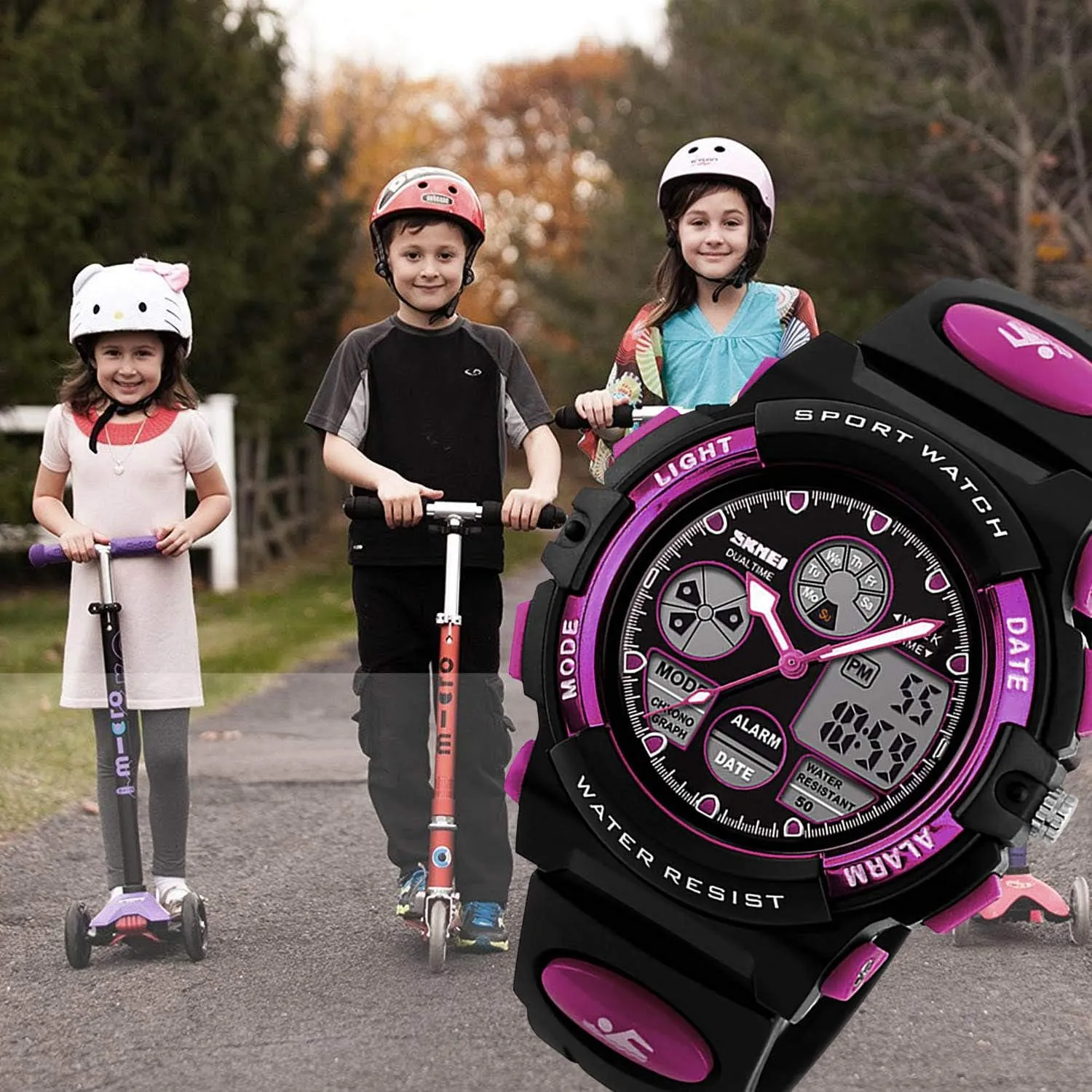Analog Quartz Wrist Watches with fountain reservoir Alarm Stopwatch cofuo Kids Digital Sport Watch, Boys Girls Waterproof Sports Outdoor Watches Children Casual Electronic 