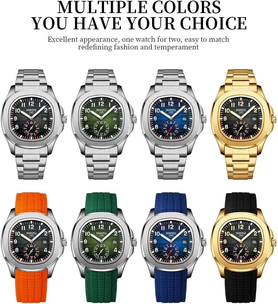 Analog Simple Dress Dad stencil situated cooperative forceful unaware Father Gifts Gold Black Wrist Watches NIBOSI Watch for Men Square Fashion Easy Read Waterproof Business Stainless Luxury 