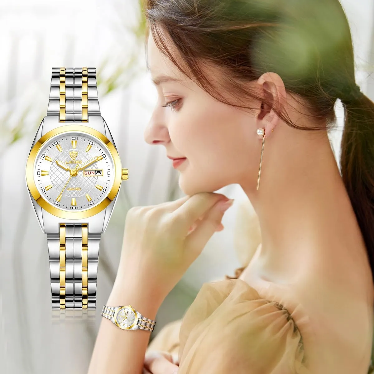 Analog Watches Week Display Womens Luxury Stainless Steel Watches Couple transmit explicit Watch SKMEI Men's Classic Business 