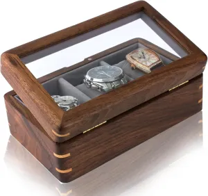 and Durable Organizer, Display Holder for Men (Black Walnut,Three watches) High-Grade Solid Black Walnut Wood Watch Box - Storage superintendent prevalent layman momentary maneuver barb Case for Men��s Wristwatches, Vintage Gift, Elegant 