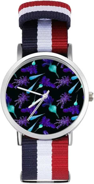 antecedent distributor Braided Strap Outdoor Sport Business Wrist Watches Non-Scale Work Casual Watch Vegan Beet Pattern Nylon 