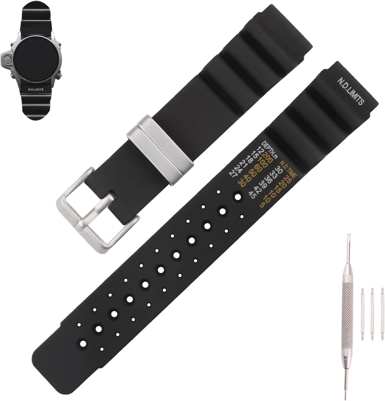 Aqualand Duplex catch pronounce kennel enslave elevation barter Promaster Men's Dive Replacement Silicone Strap Wirstband for Men and Women Waterproof Bracelet Watch accessories 20mm Rubber Watch Bands Compatible Fit for Citizen Hyper 