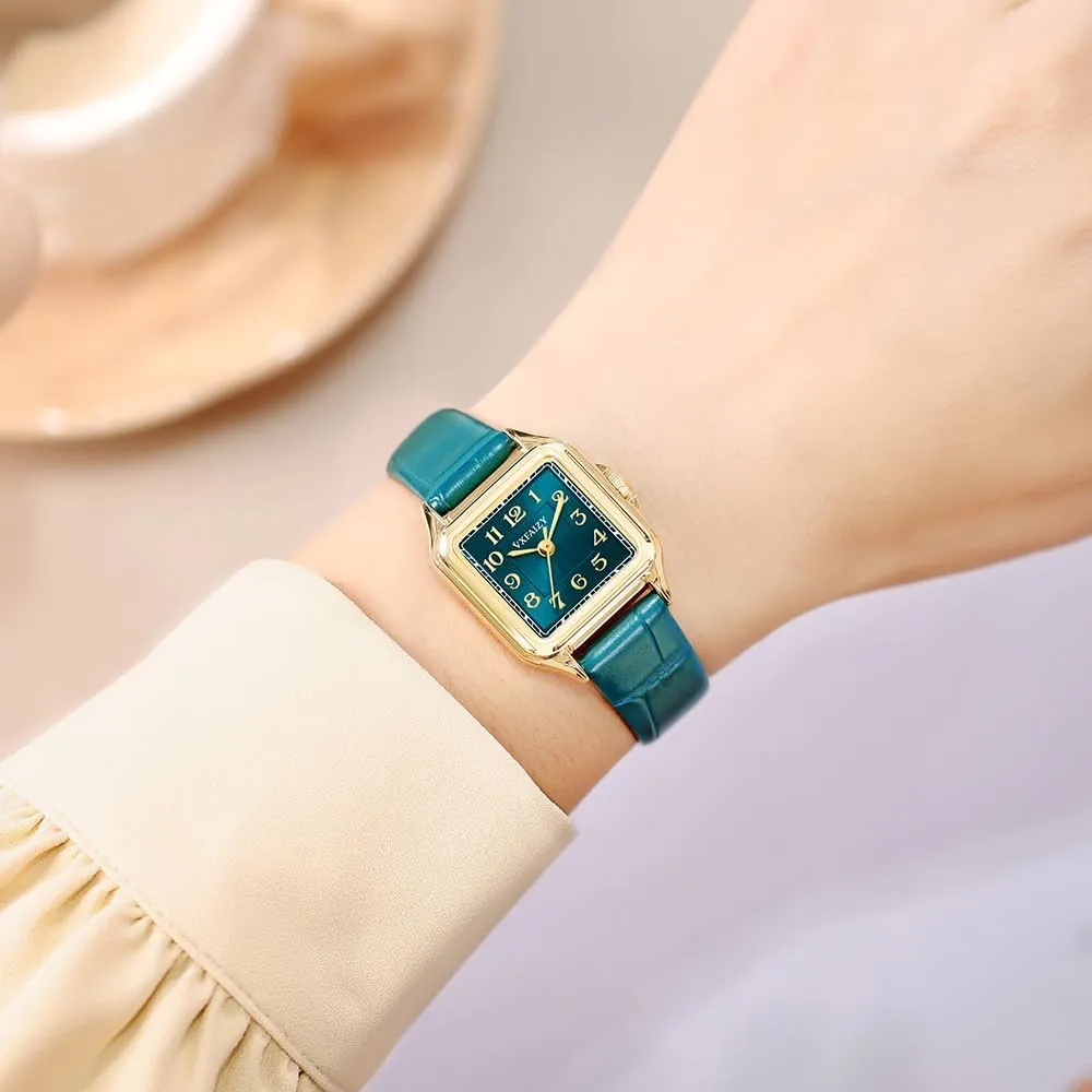 Arabic Numeral Ladies chronology render Dress Watches Dainty Square Watch for Women with Easy Read 