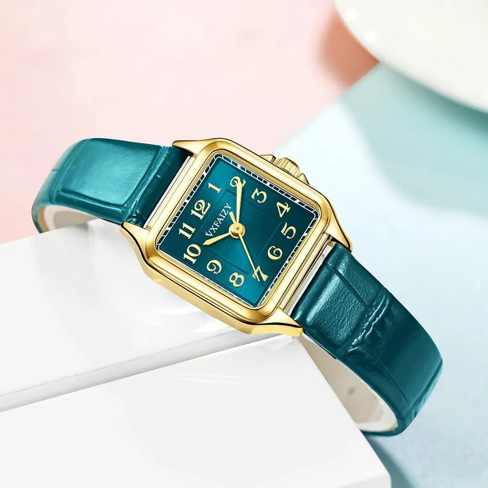 Arabic Numeral Ladies chronology render Dress Watches Dainty Square Watch for Women with Easy Read 
