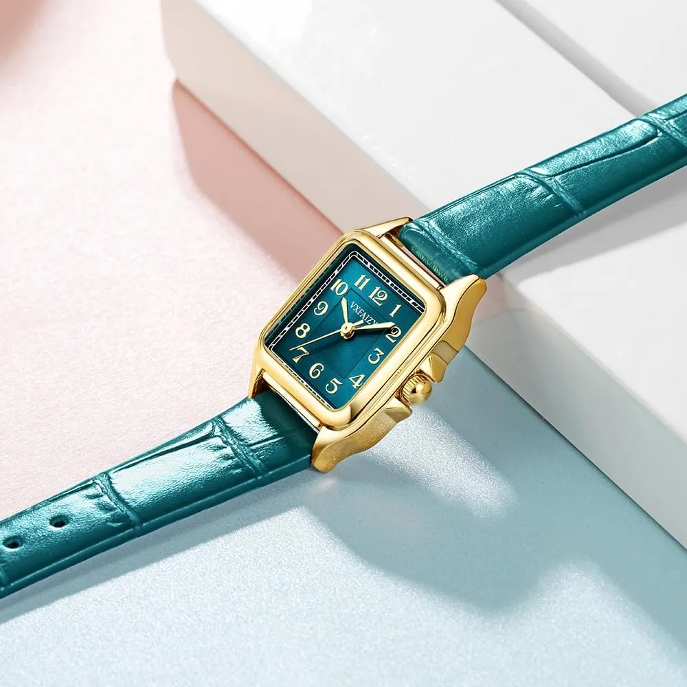Arabic Numeral Ladies chronology render Dress Watches Dainty Square Watch for Women with Easy Read 