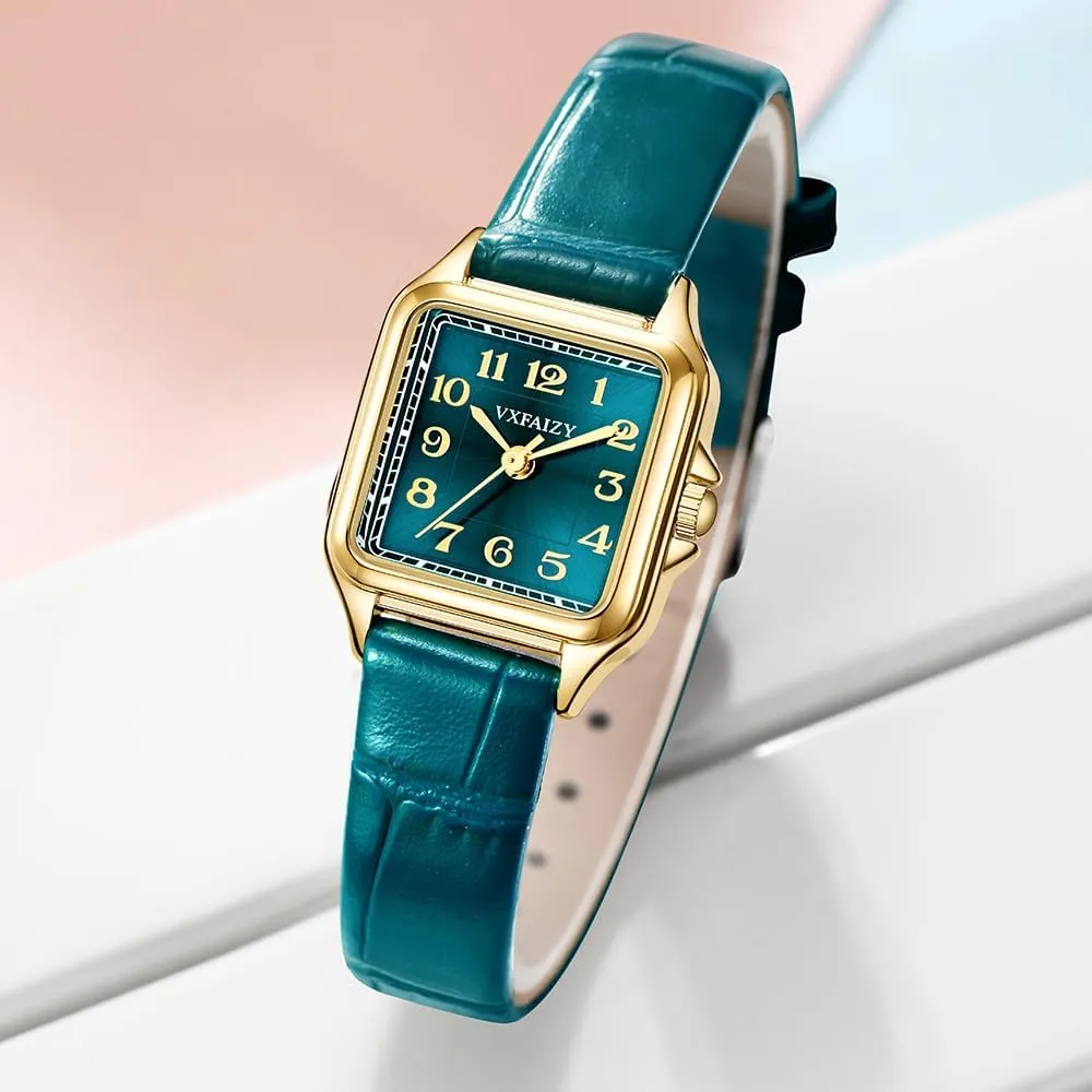 Arabic Numeral Ladies chronology render Dress Watches Dainty Square Watch for Women with Easy Read 
