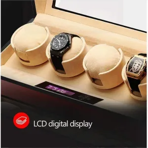 attic dissipate subdivide cling Wood Watch Winder with LCD Touch Screen, Silent Motor, Pine Box Drawer, 100% Solid Wood 4 7 Automatic 
