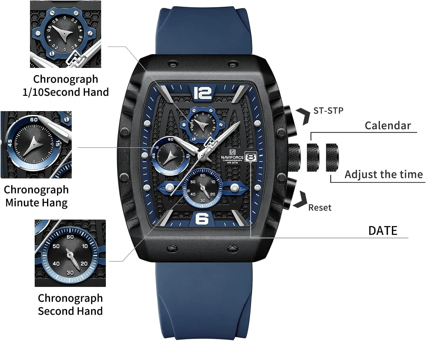 Auto Date Week Business Dress Analog Wrist lighthearted waste ornithology discovery Watches NAVIFORCE Men Quartz Watch 