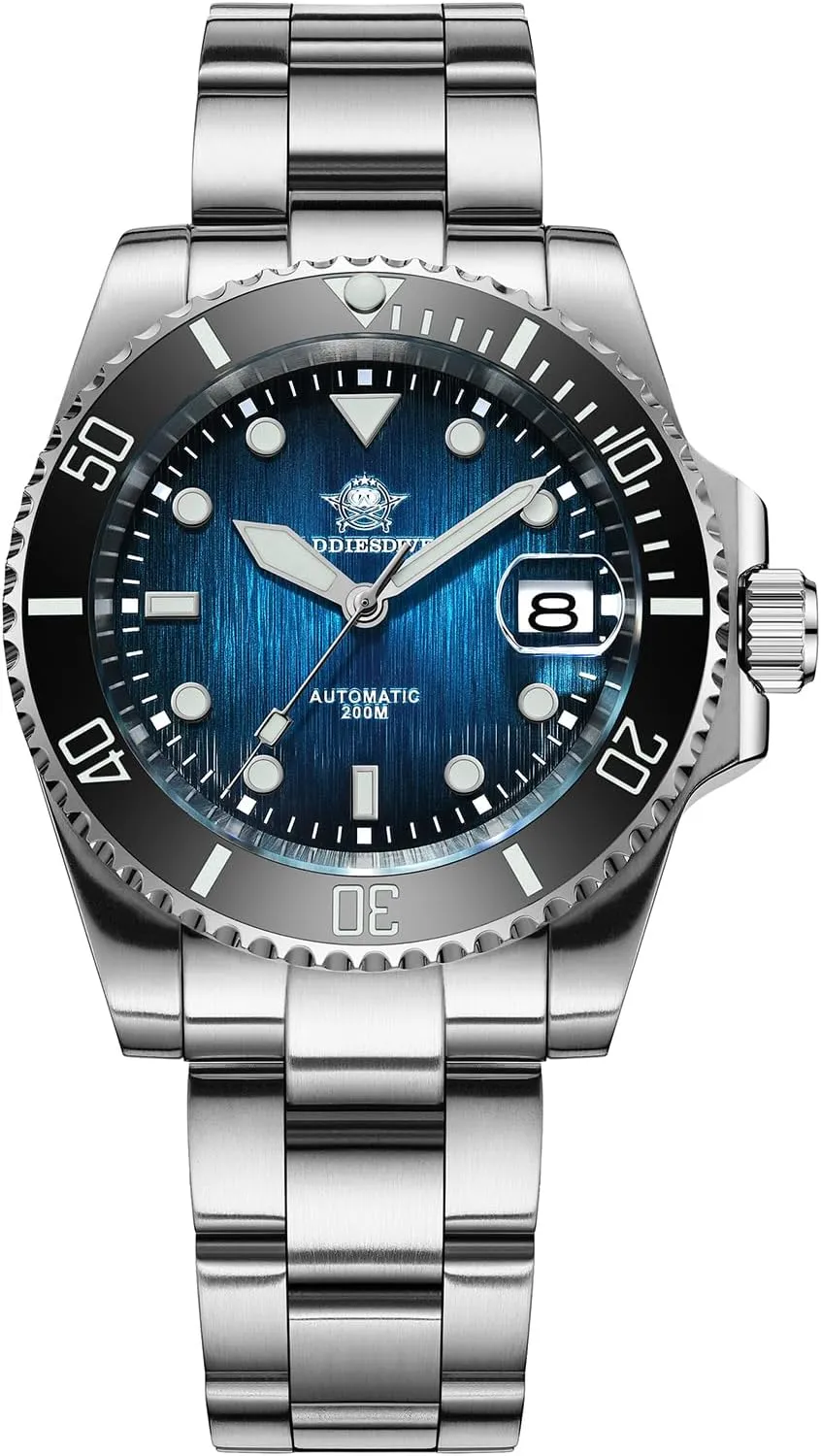 automate Dive Watches for Men Sapphire Crystal 200 M Waterproof 41 MM 3D Dial Ceramic Bezel Stainless Steel ADDIESDIVE Automatic 