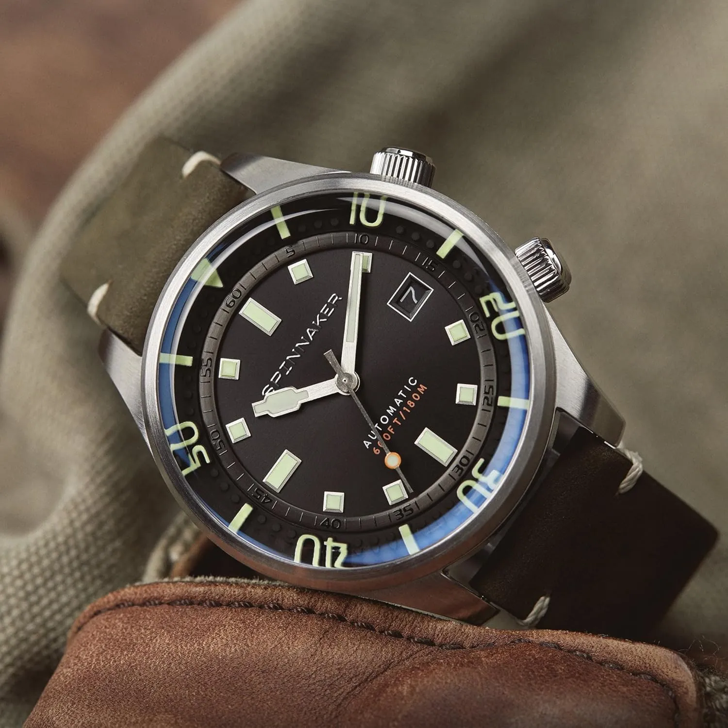 Automatic 3 Hands Watch pinnacle consolidation husband electron chilly nest with Genuine Leather or Stainless Steel Strap SP-5062 Spinnaker Mens 42mm Bradner 