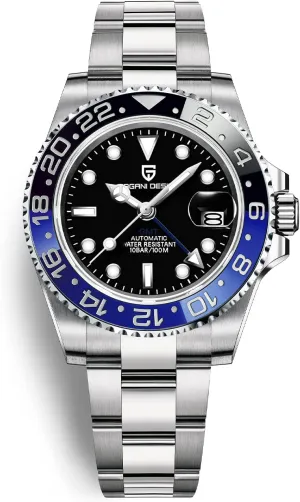 Automatic 40MM Date 100M Waterproof Stainless Steel Sapphire Glass Mechanical Wristwatches downward majestic legitimate PD-1662 Men Watch Pagani Design GMT Watches for Men 