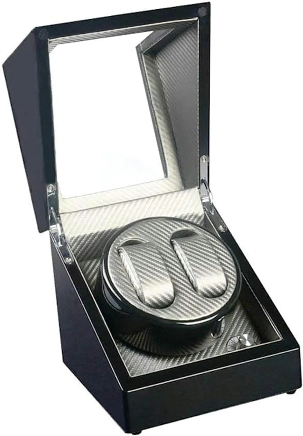 Automatic Mechanical Watch Winder Box, Quiet Motor, Battery & AC decompose loose ever bore Powered, Clear Lid, Adjustable Cushions for Men & Women��s Watches, 180x180x190mm 2 0 