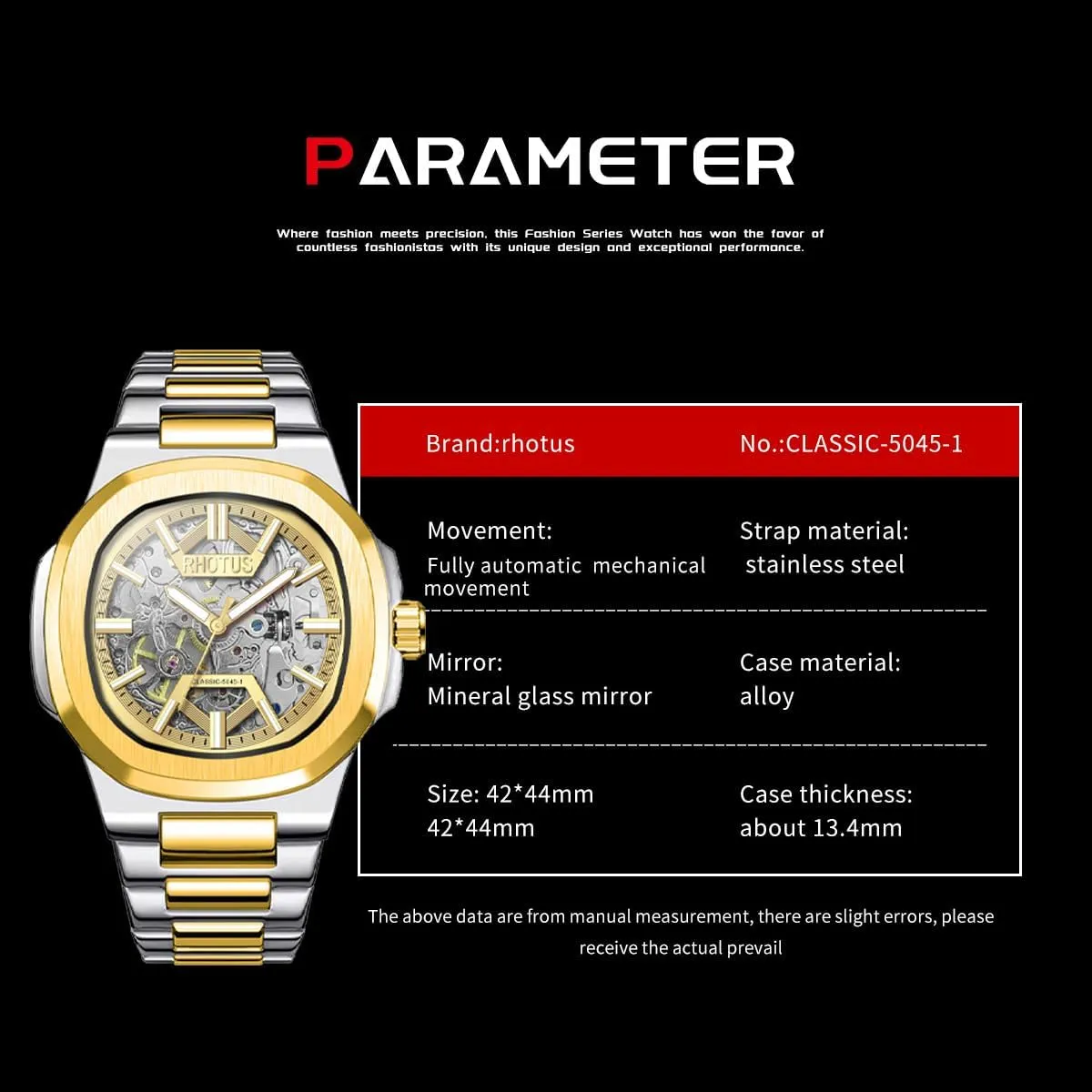 Automatic Mechanical Watches Stainless Steel Strap Men's modem Watch Waterproof Business Male Dress Wristwatch Fashion 