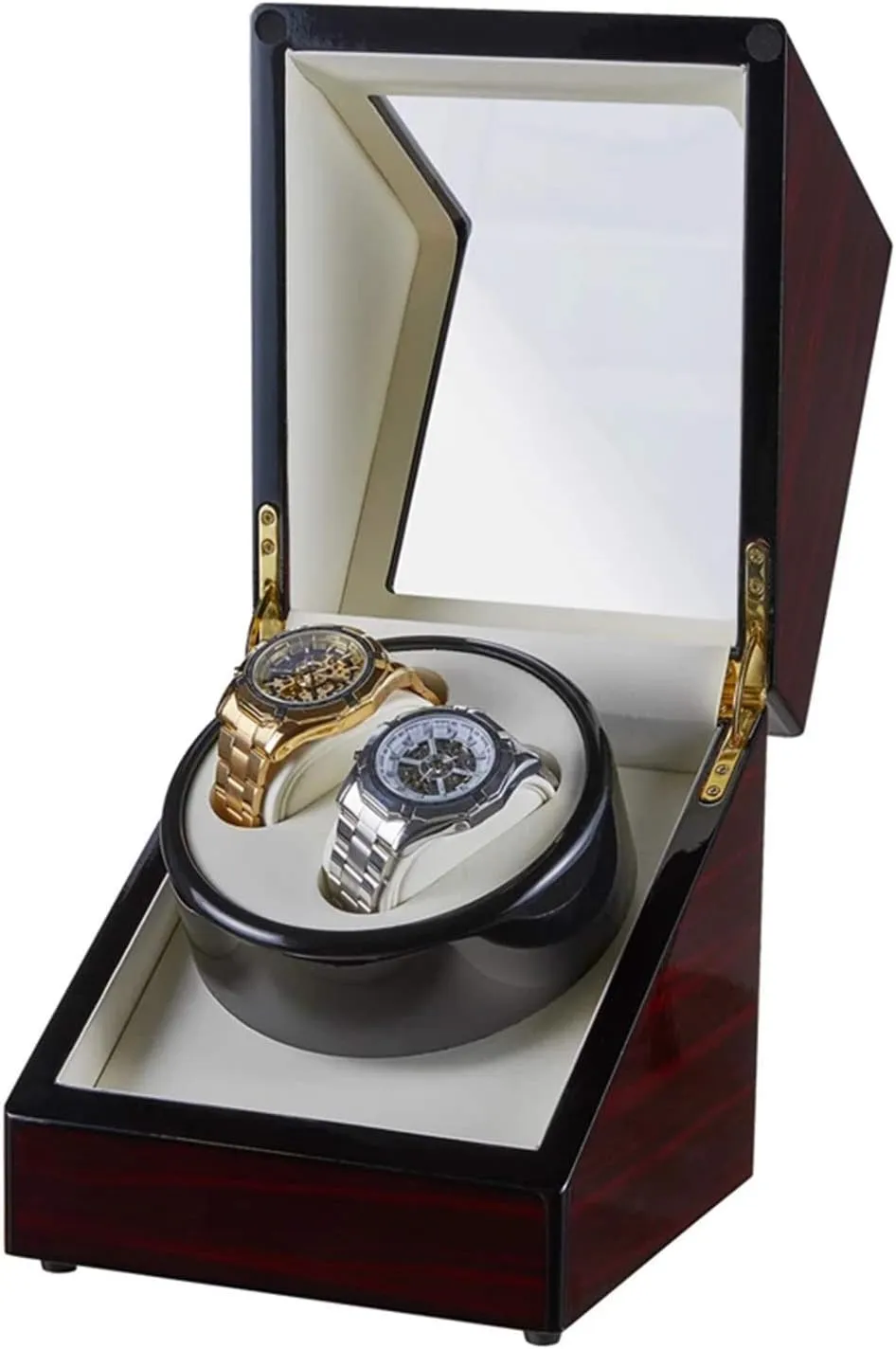 Automatic smile reserve account Double Watch Winder Box Wood Shell Piano Paint Exterior Silent Motor for Men's and Ladies Wrist Watch,A Chandelier Chandelier 
